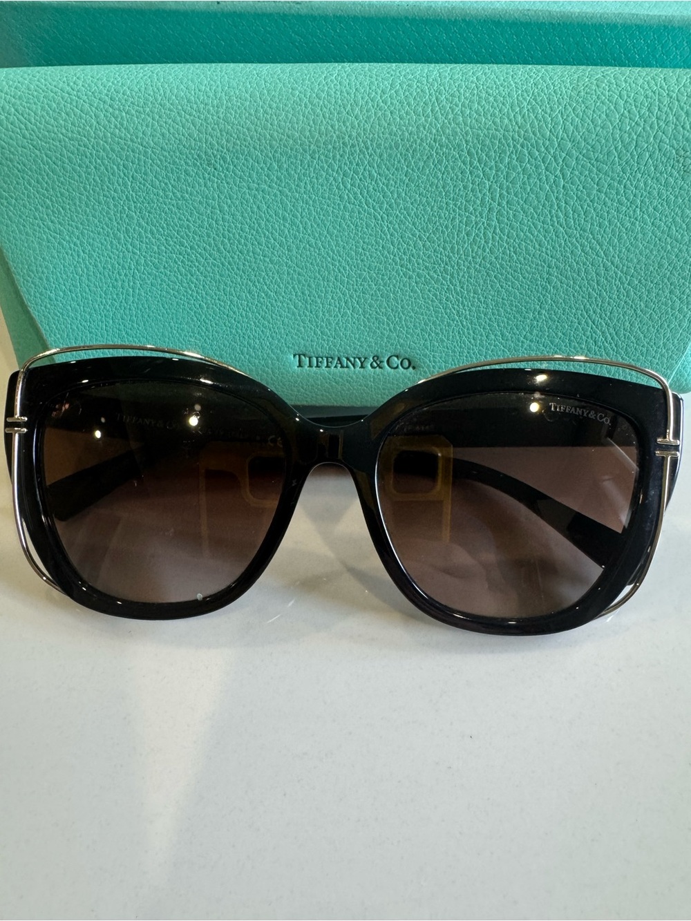 Tiffany Black With Brown polarized lens sunglasses TF4148